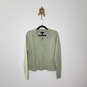 Charter Club Placed Cable-Knit V-Neck Sweater S